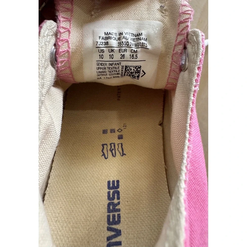 Converse Chuck Taylor All‎ Star Low Pink Canvas Infant Sneakers Size 10 7J238